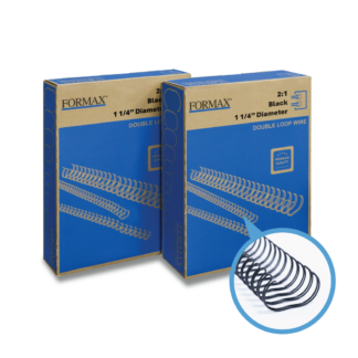 ReadyWire 21BW1-14 Black Double-Loop Wire, Letter Size, 2:1 pitch, 1-1/4", 20/pack