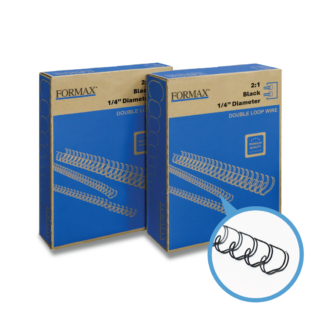 ReadyWire 21BW14 Black Double-Loop Wire, Letter Size, 2:1 pitch, 1/4", 100/pack