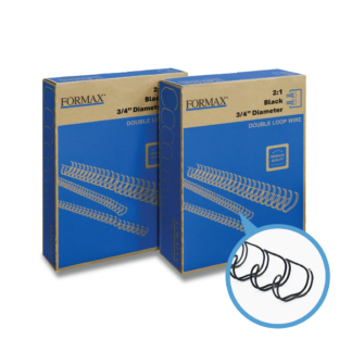 ReadyWire 21BW34 Black Double-Loop Wire, Letter Size, 2:1 pitch, 3/4", 50/pack