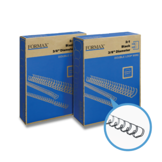 ReadyWire 21BW38 Black Double-Loop Wire, Letter Size, 2:1 pitch, 3/8", 100/pack
