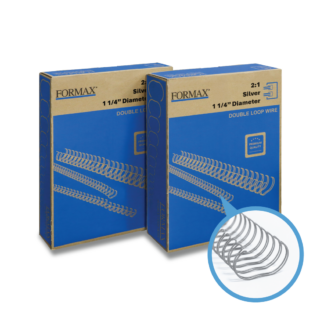 ReadyWire 21SW1-14 Silver Double-Loop Wire, Letter Size, 2:1 pitch, 1-1/4", 20/pack