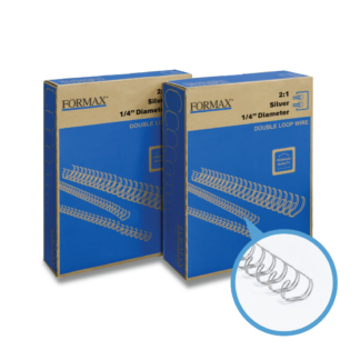 ReadyWire 21SW14 Silver Double-Loop Wire, Letter Size, 2:1 pitch, 1/4", 100/pack