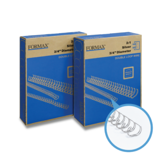 ReadyWire 21SW34 Silver Double-Loop Wire, Letter Size, 2:1 pitch, 3/4", 100/pack