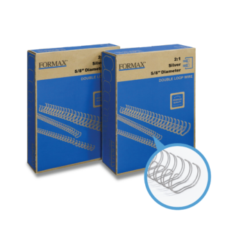 ReadyWire 21SW58 Silver Double-Loop Wire, Letter Size, 2:1 pitch, 5/8", 50/pack