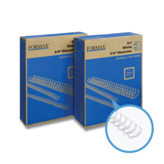 ReadyWire 21WW34 White Double-Loop Wire, Letter Size, 2:1 pitch, 3/4", 100/pack