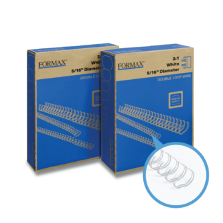 ReadyWire 21WW516 White Double-Loop Wire, Letter Size, 2:1 pitch, 5/16", 100/pack