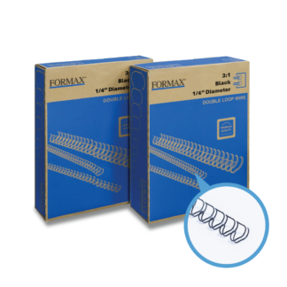 ReadyWire 31BW14 Black Double-Loop Wire, Letter Size, 3:1 pitch, 1/4", 100 per pack