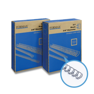 ReadyWire 31BW38 Black Double-Loop Wire, Letter Size, 3:1 pitch, 3/8", 100/pack