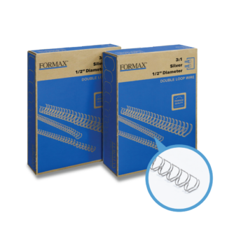 ReadyWire 31SW12 Silver Double-Loop Wire, Letter Size, 3:1 pitch, 1/2", 100/pack