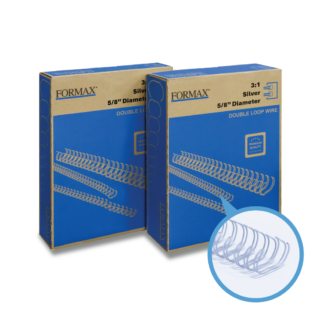 ReadyWire 31SW58 Silver Double-Loop Wire, Letter Size, 3:1 pitch, 5/8", 50/pack