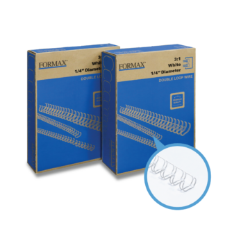 ReadyWire 31WW14 White Double-Loop Wire, Letter Size, 3:1 pitch, 1/4", 100/pack