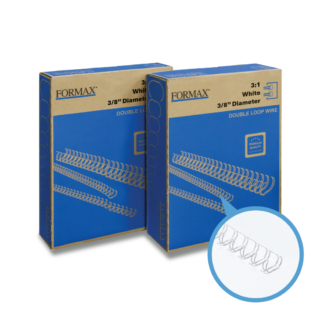 ReadyWire 31WW38 White Double-Loop Wire, Letter Size, 3:1 pitch, 3/8", 100/pack