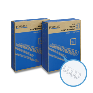 ReadyWire 31WW516 White Double-Loop Wire, Letter Size, 3:1 pitch, 5/16", 100/pack
