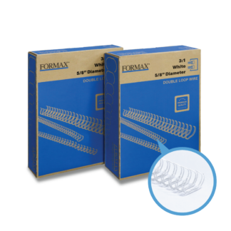 ReadyWire 31WW58 White Double-Loop Wire, Letter Size, 3:1 pitch, 5/8", 50/pack